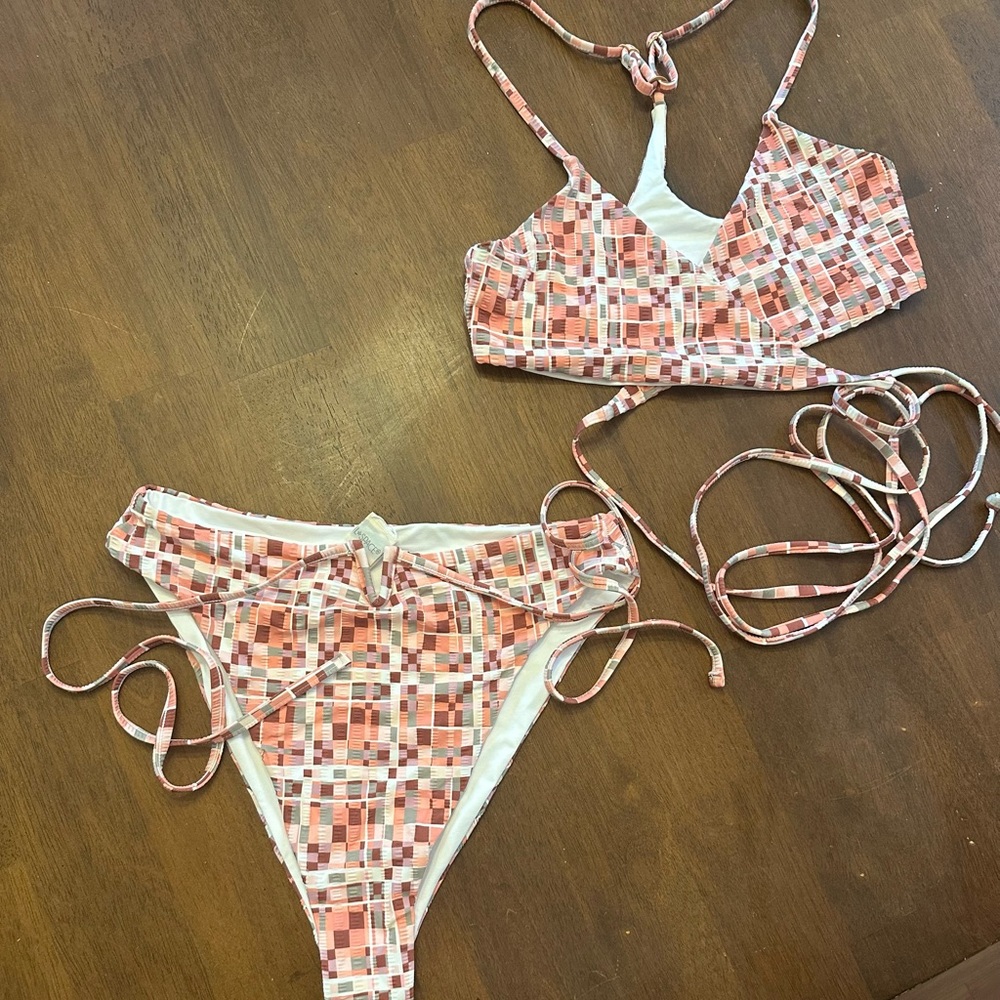 L*Space Pink Geometric Bikini